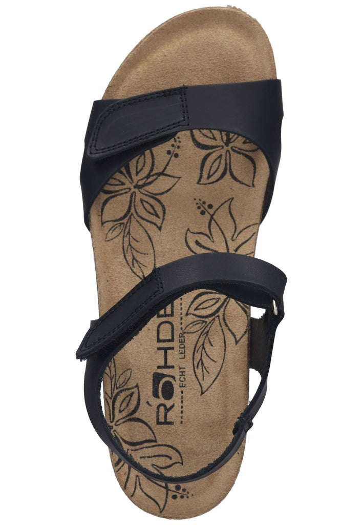 Rohde Sandalen Nubukleder Schwarz
