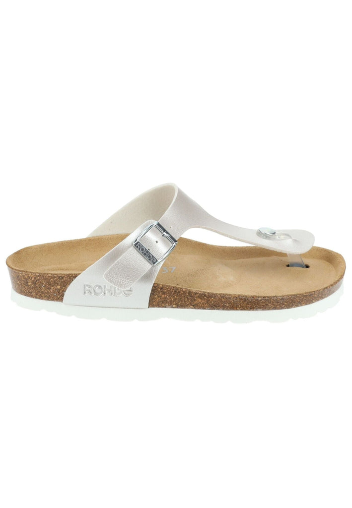 Rohde Zehensteg Lederimitat Weiß