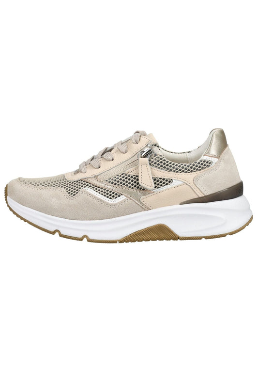 rollingsoft Sneaker Veloursleder/Mesh Beige/Weiß