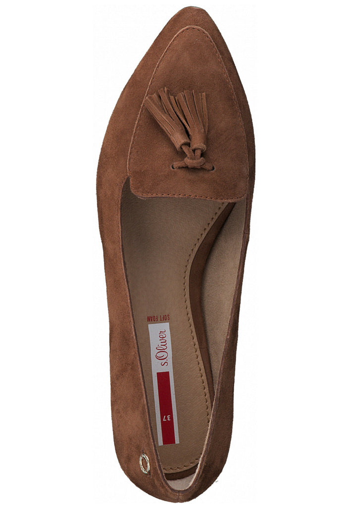 s.Oliver Ballerinas Leder Cognac