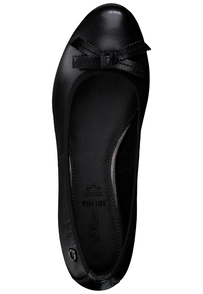 s.Oliver Ballerinas Leder Schwarz