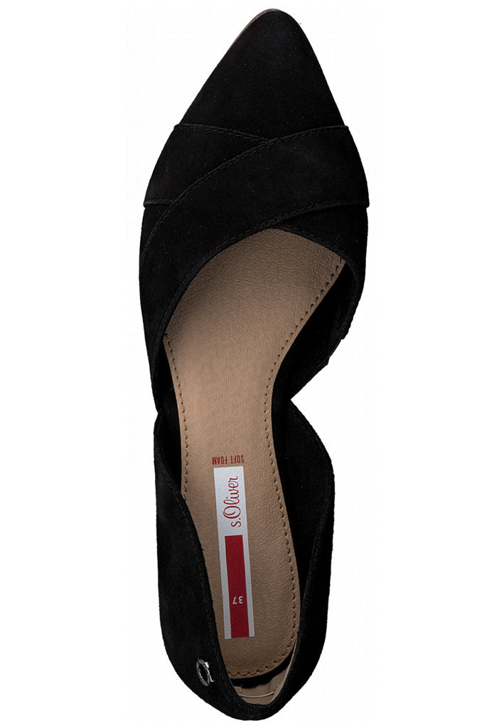 s.Oliver Ballerinas Leder Schwarz