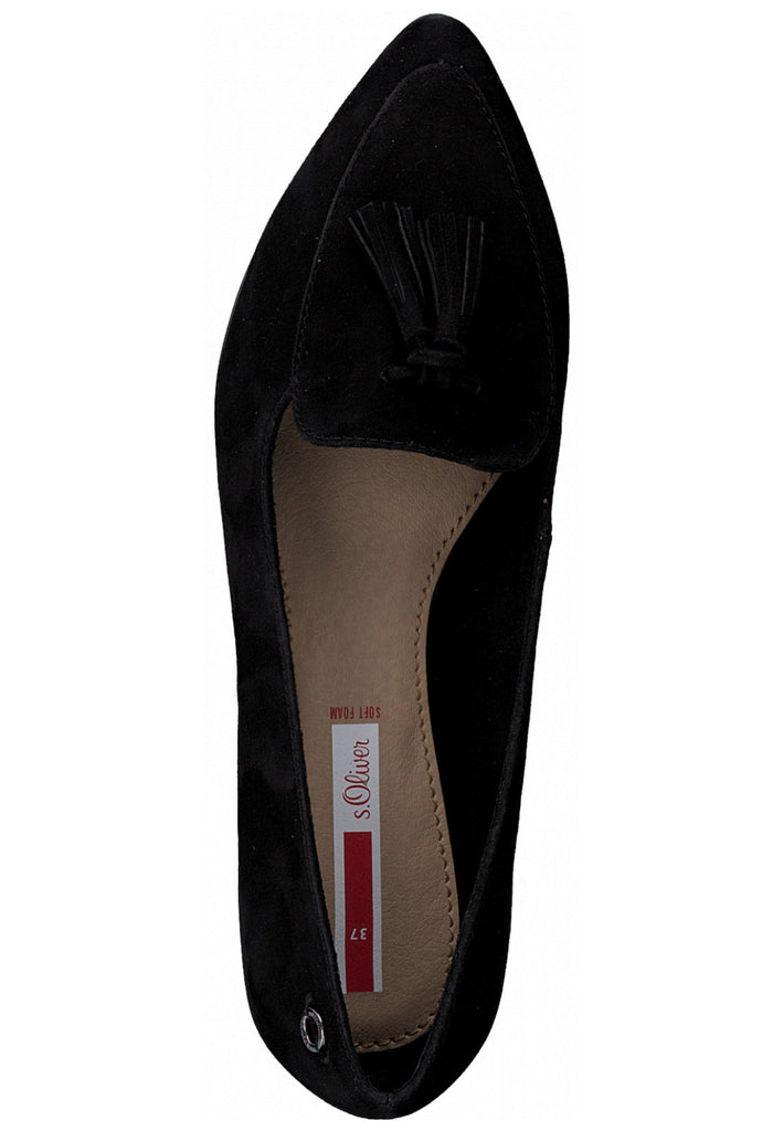 s.Oliver Ballerinas Leder Schwarz