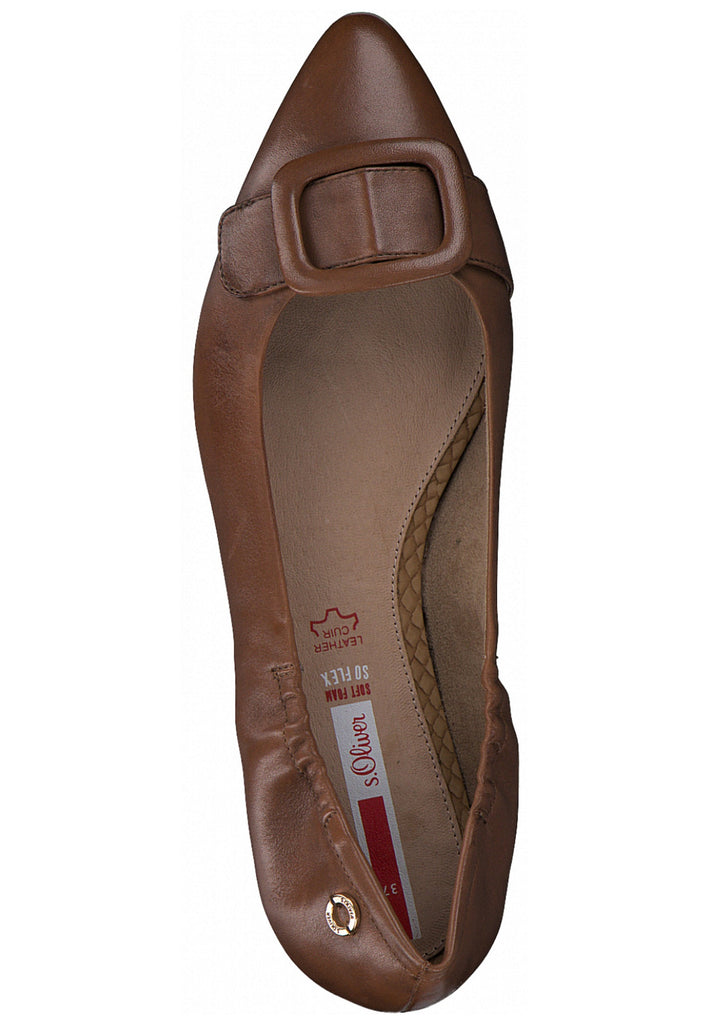 s.Oliver Ballerinas Nappaleder Cognac