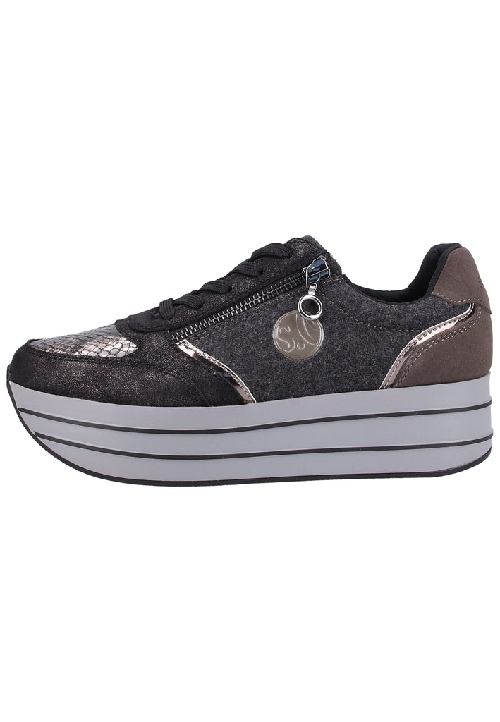 s.Oliver Halbschuhe Leder/Textil Schwarz