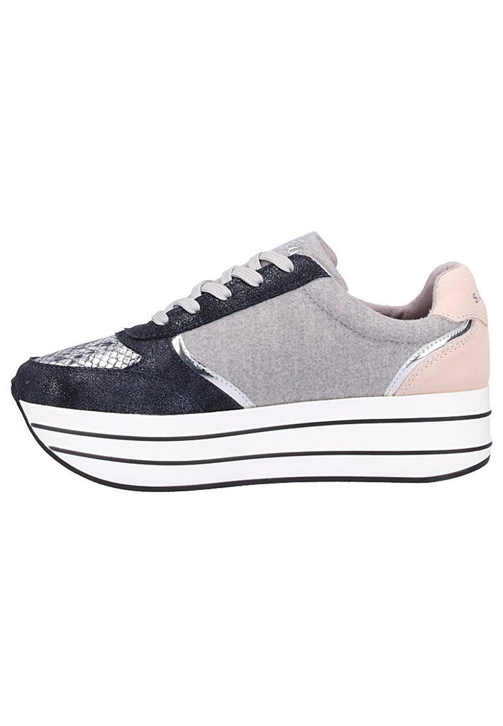 s.Oliver Halbschuhe Leder/Textil Schwarz/Schwarz