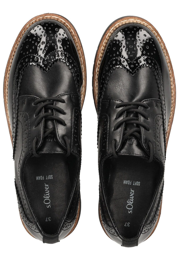 s.Oliver Halbschuhe Lederimitat Schwarz