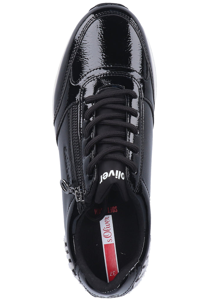 s.Oliver Halbschuhe Lederimitat/Textil Schwarz