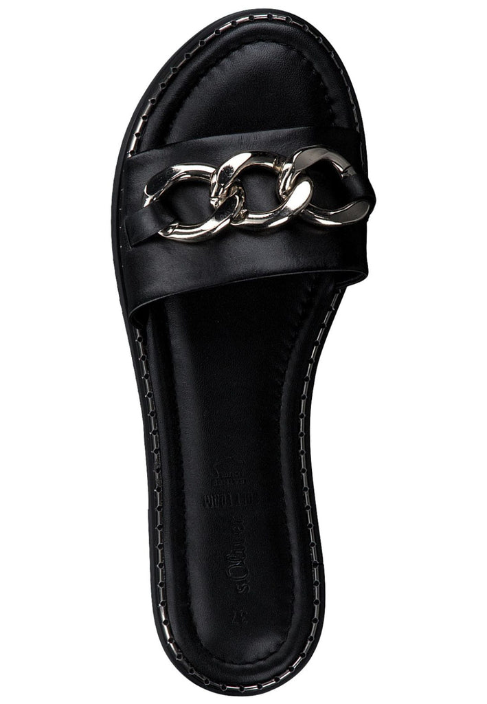 s.Oliver Pantoletten Leder Schwarz