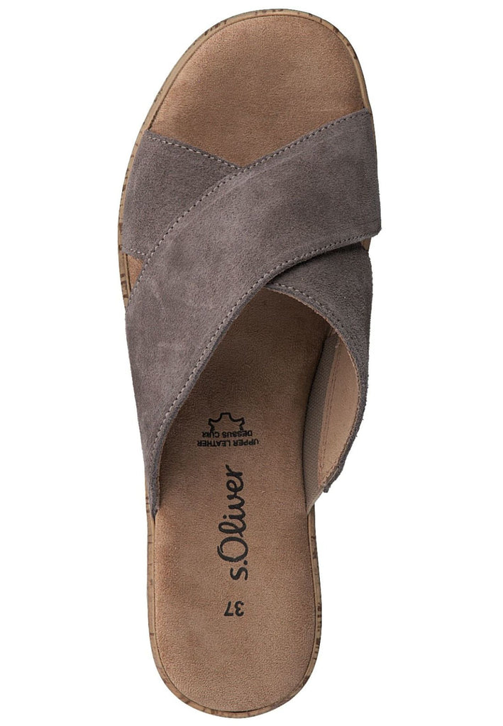 s.Oliver Pantoletten Leder Taupe