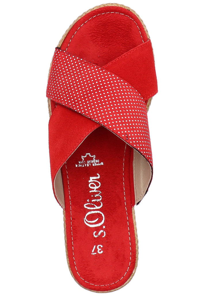 s.Oliver Pantoletten Leder/Textil Rot