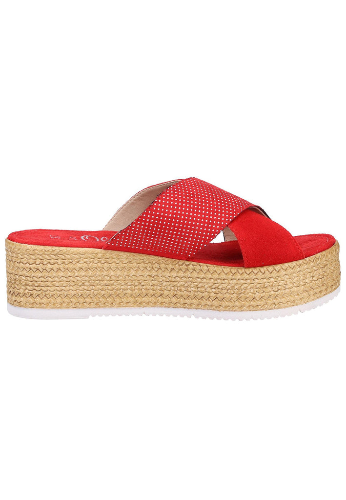 s.Oliver Pantoletten Leder/Textil Rot