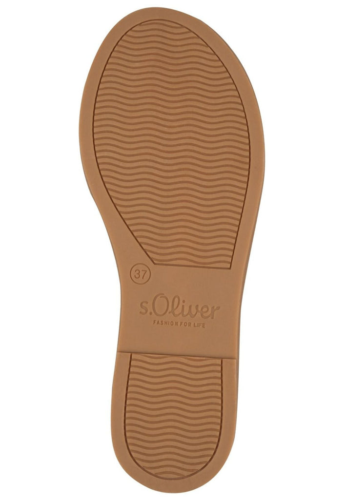 s.Oliver Pantoletten Leder/Textil Schwarz