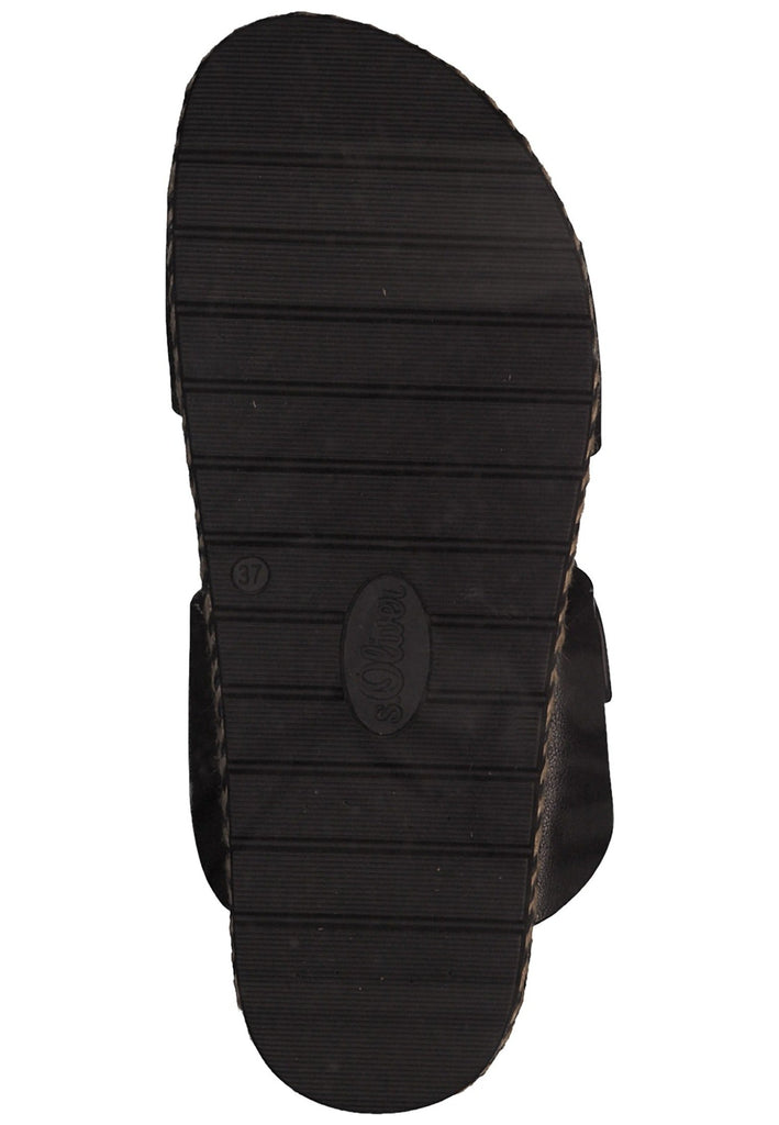 s.Oliver Pantoletten Lederimitat Schwarz