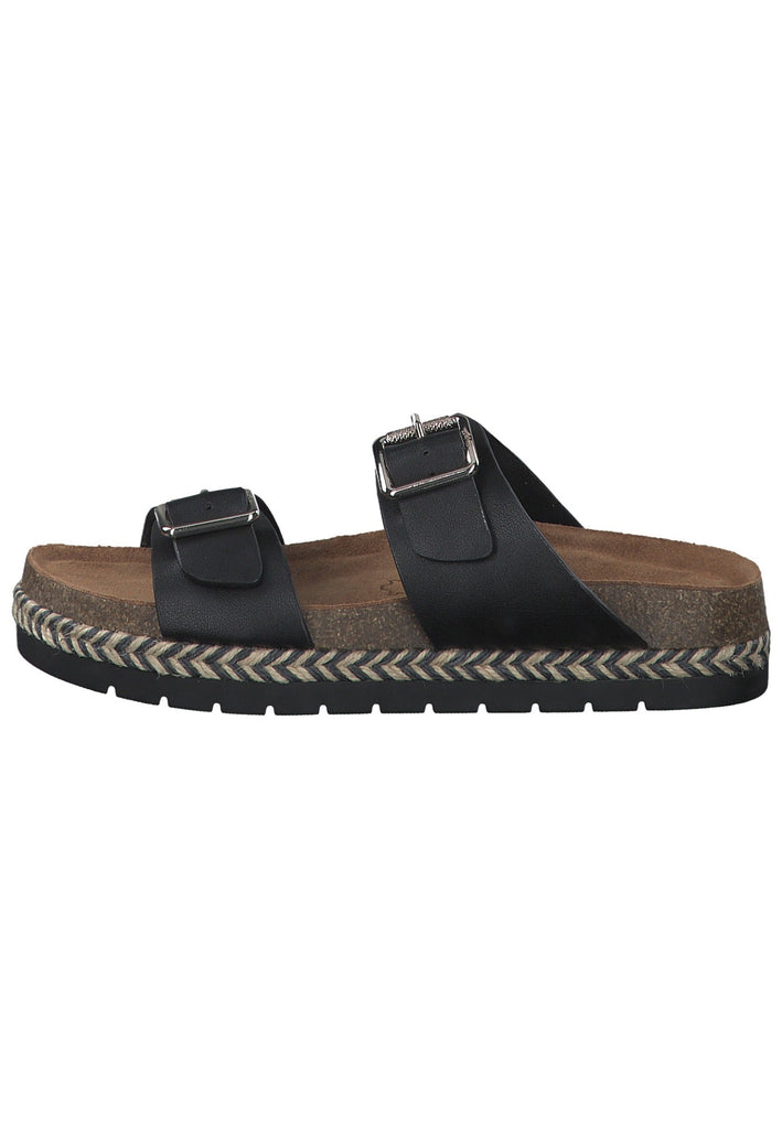 s.Oliver Pantoletten Lederimitat Schwarz