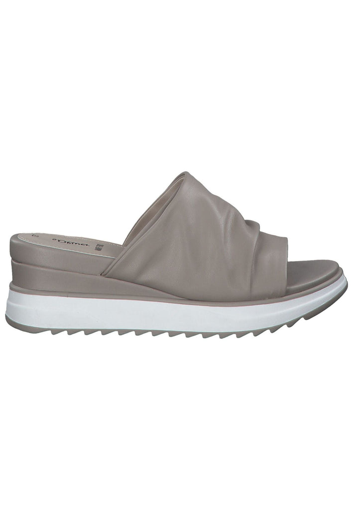 s.Oliver Pantoletten Lederimitat Taupe