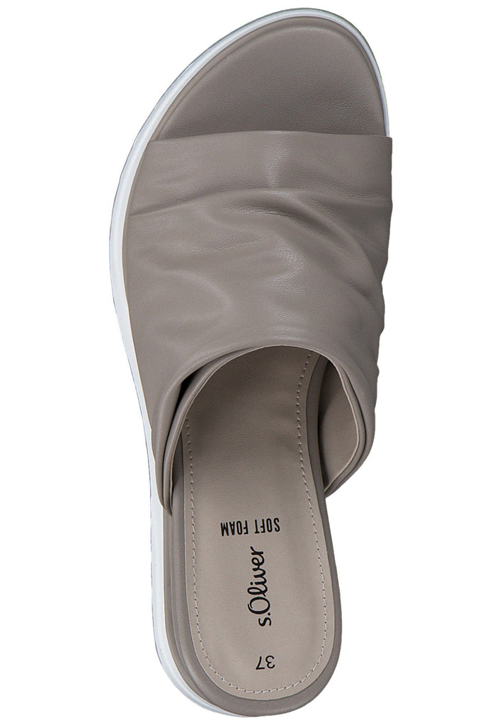 s.Oliver Pantoletten Lederimitat Taupe