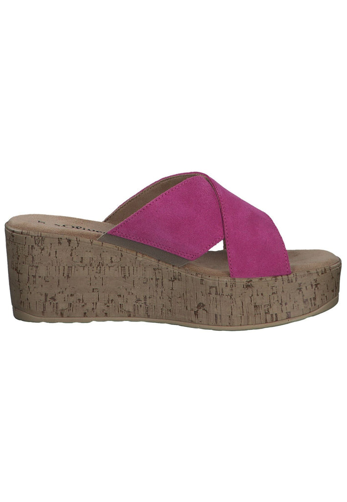 s.Oliver Pantoletten Veloursleder Pink