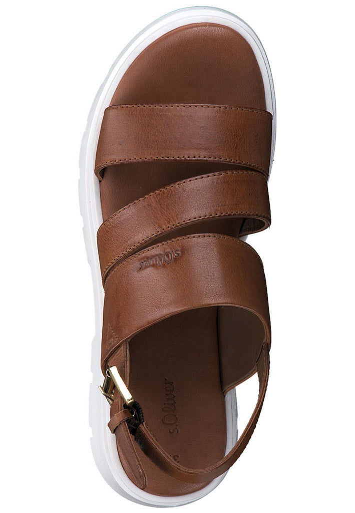 s.Oliver Sandalen Leder Cognac