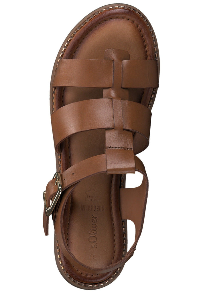 s.Oliver Sandalen Leder Cognac