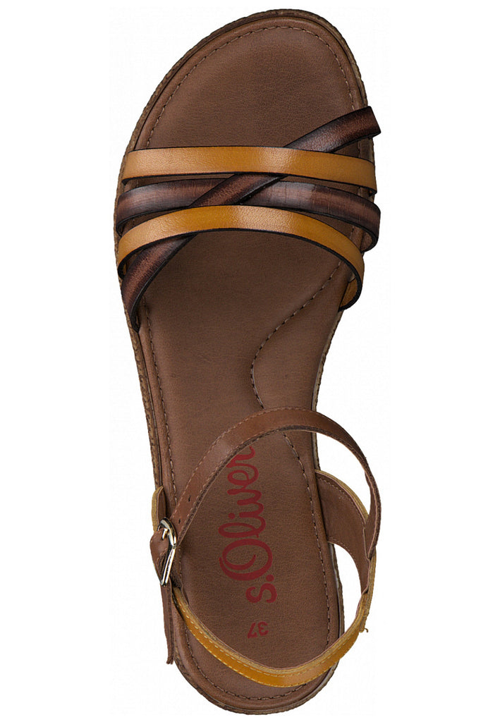 s.Oliver Sandalen Leder Gelb/Braun