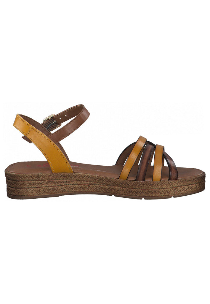 s.Oliver Sandalen Leder Gelb/Braun
