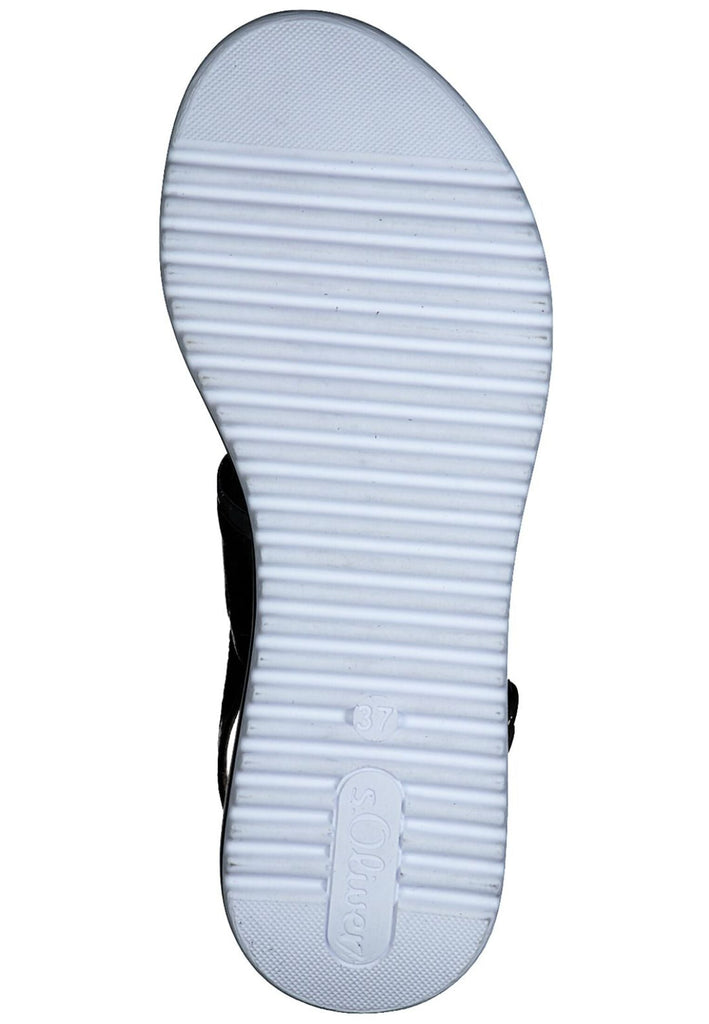 s.Oliver Sandalen Leder Schwarz