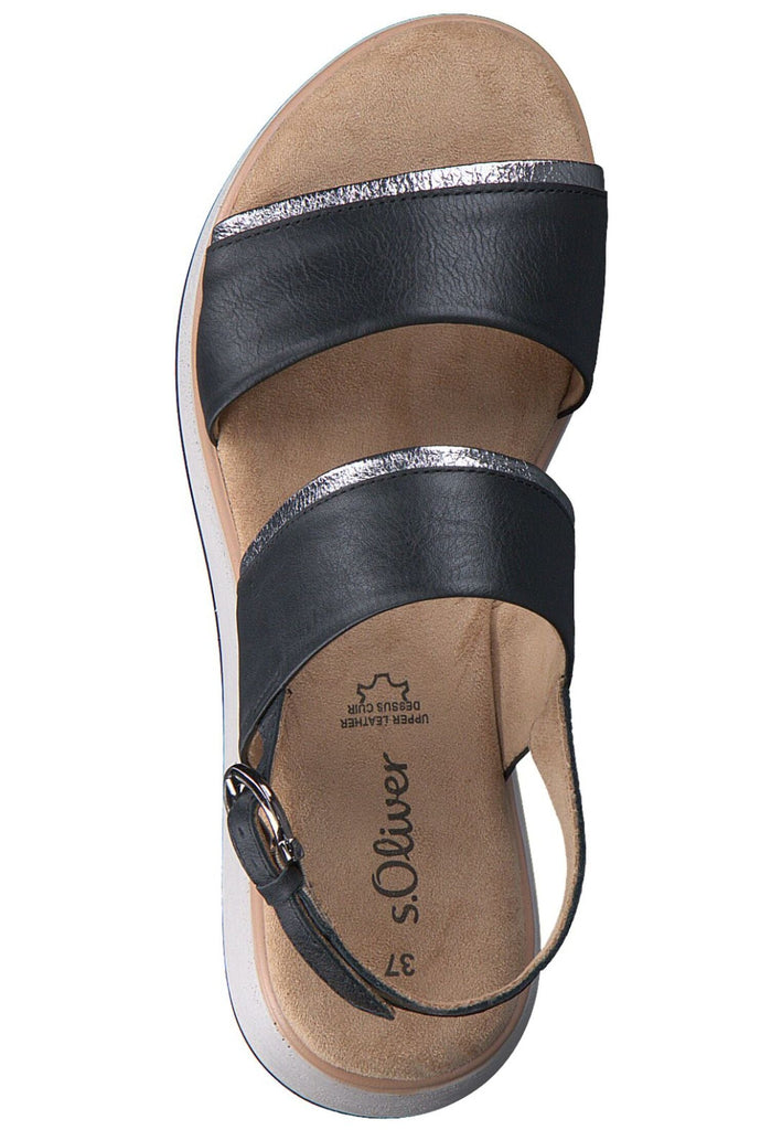 s.Oliver Sandalen Leder Schwarz