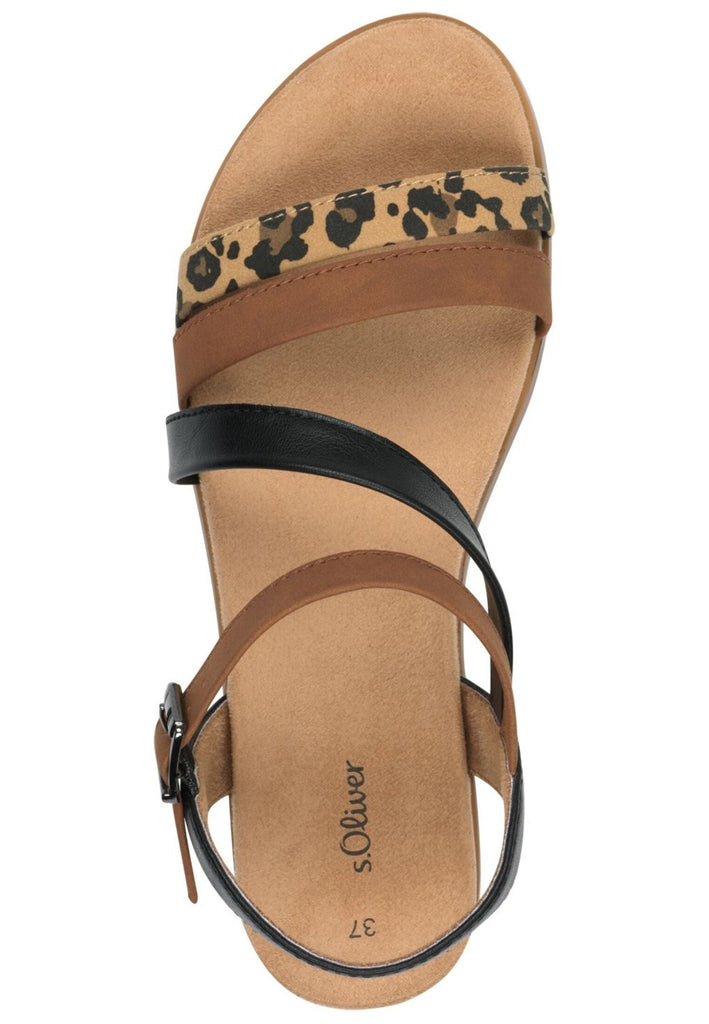 s.Oliver Sandalen Lederimitat Leopard