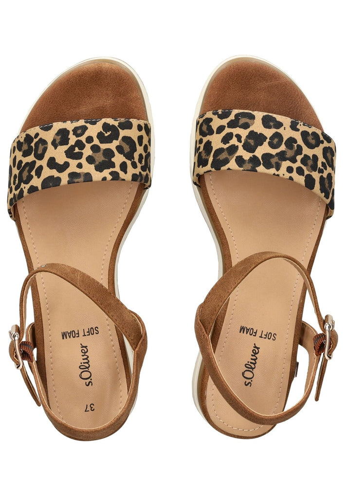 s.Oliver Sandalen Lederimitat Leopard