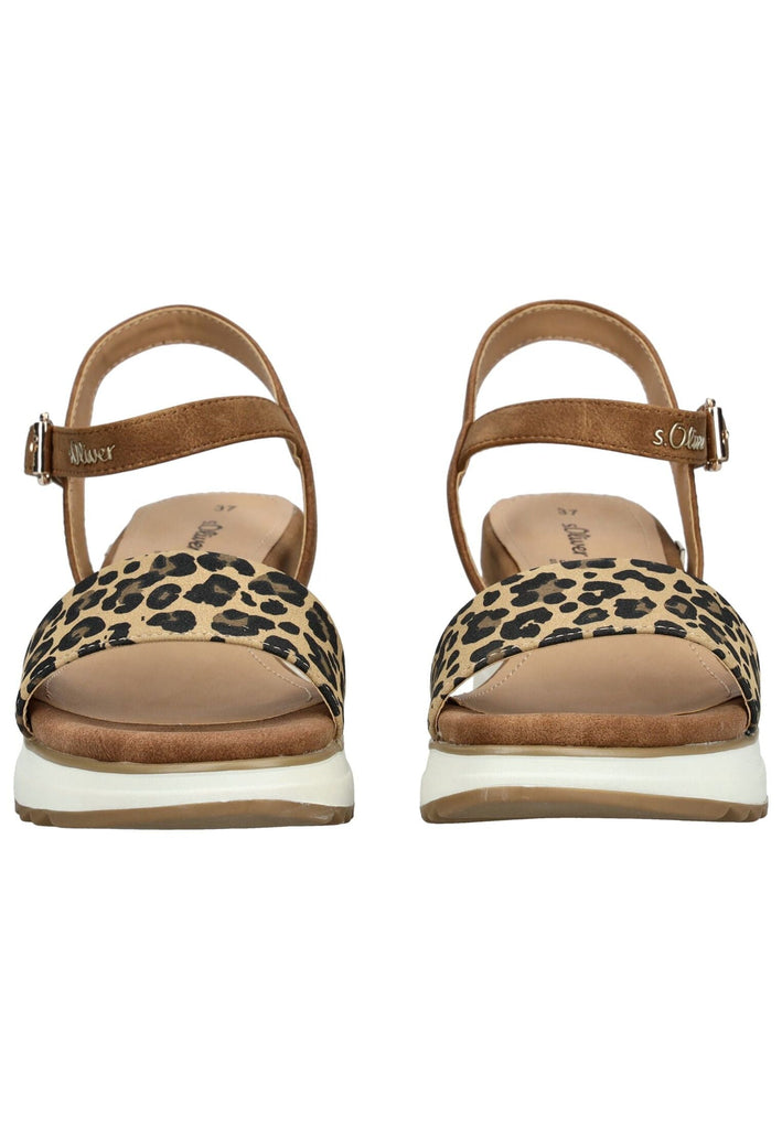 s.Oliver Sandalen Lederimitat Leopard