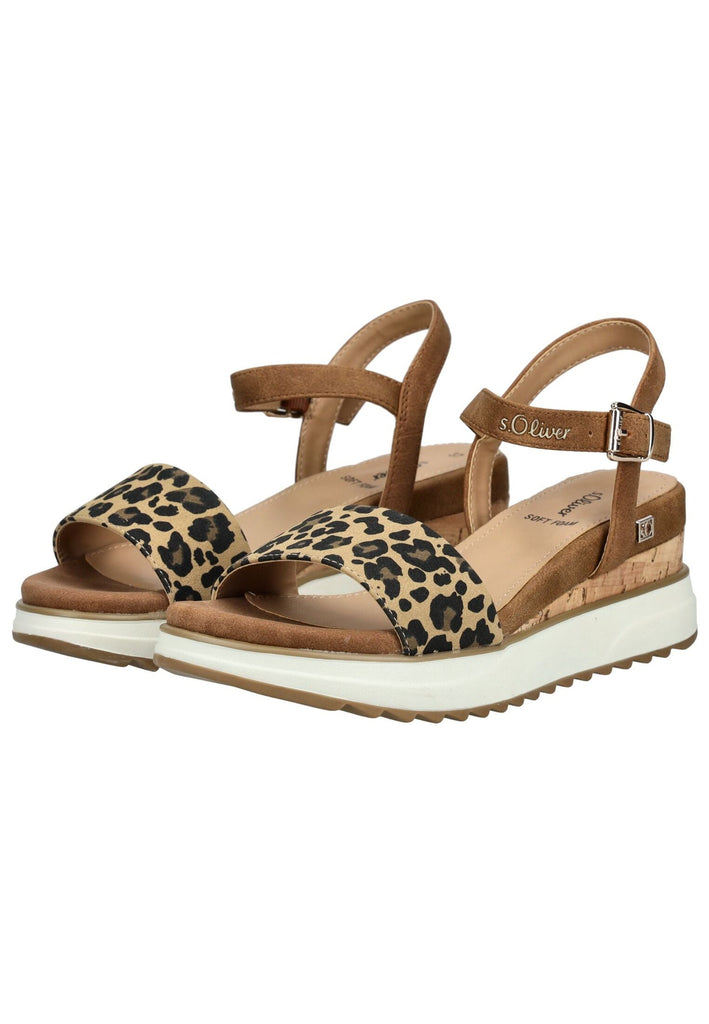 s.Oliver Sandalen Lederimitat Leopard