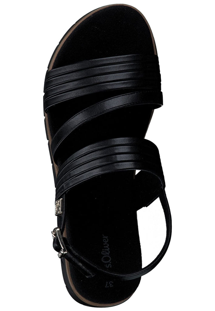 s.Oliver Sandalen Lederimitat Schwarz
