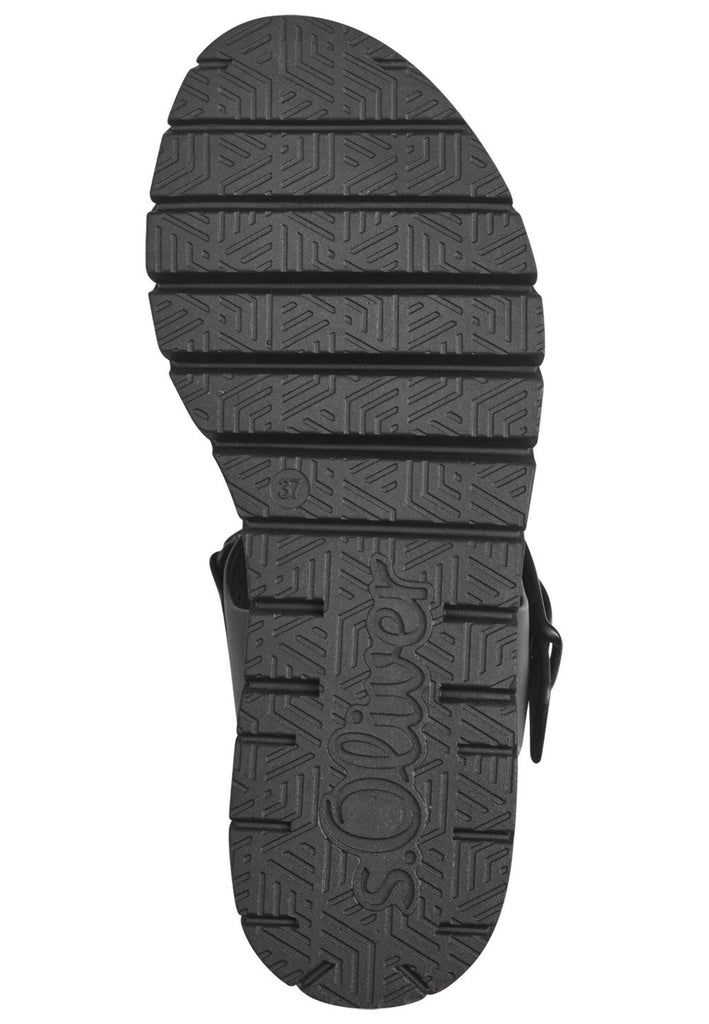 s.Oliver Sandalen Lederimitat Schwarz