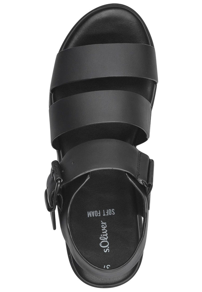 s.Oliver Sandalen Lederimitat Schwarz