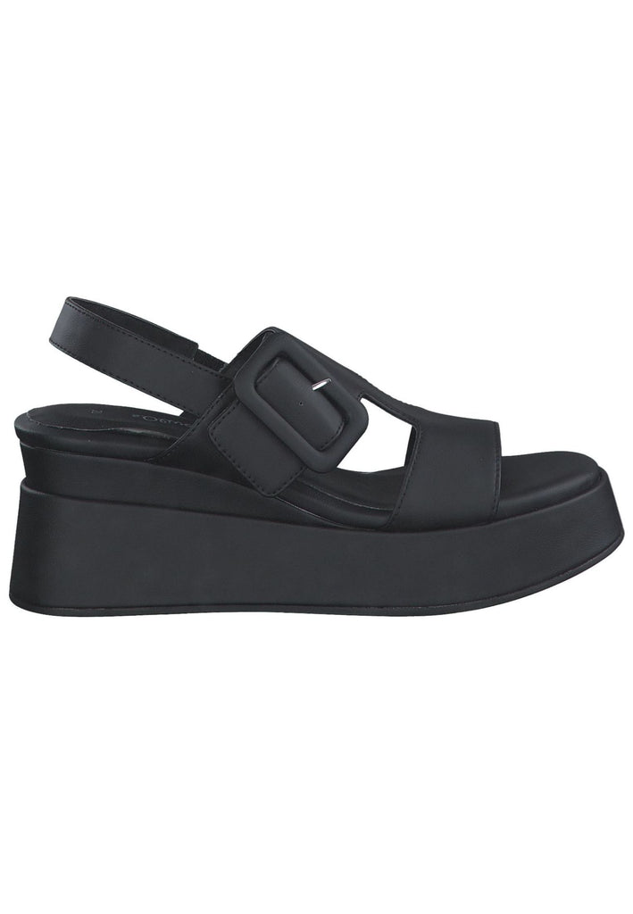 s.Oliver Sandalen Lederimitat/Textil Schwarz