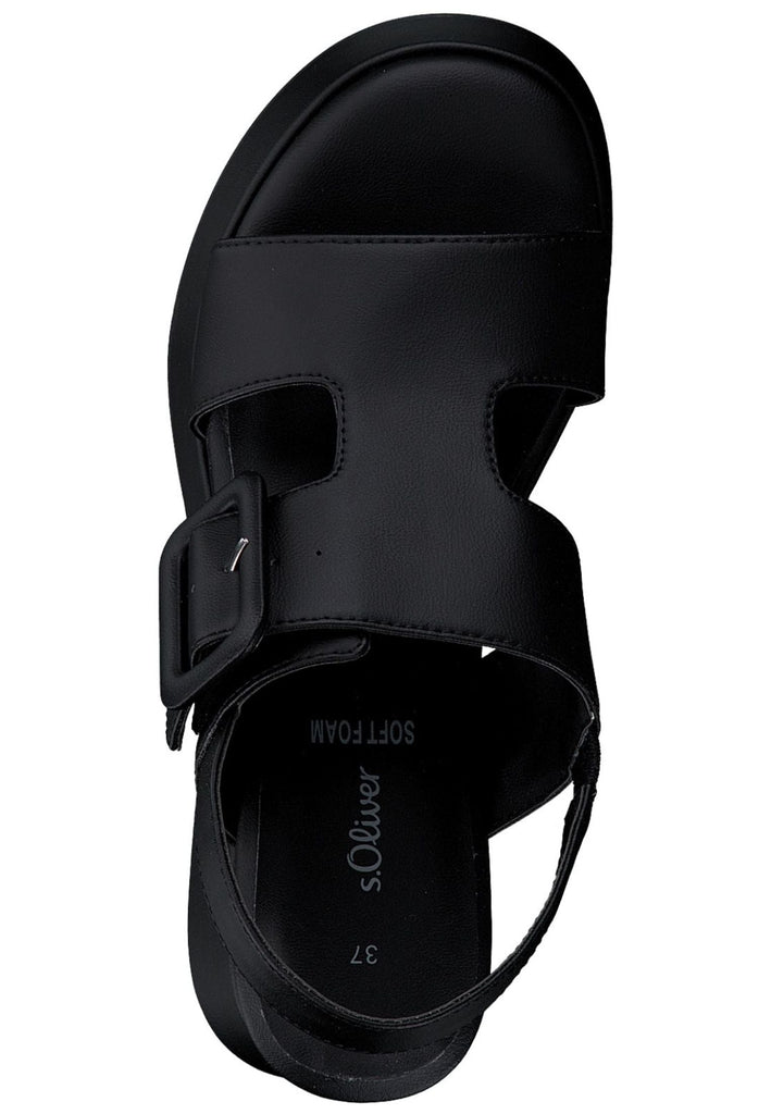 s.Oliver Sandalen Lederimitat/Textil Schwarz