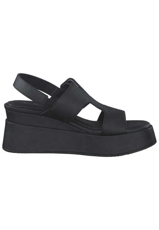 s.Oliver Sandalen Lederimitat/Textil Schwarz