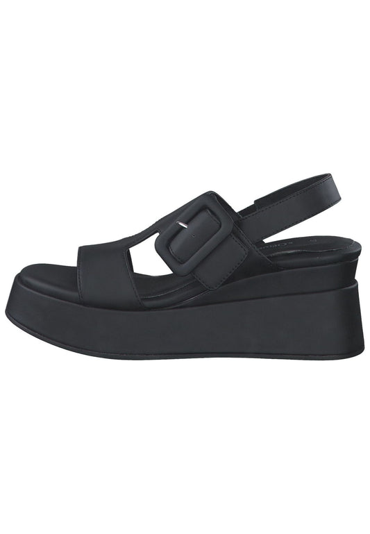 s.Oliver Sandalen Lederimitat/Textil Schwarz