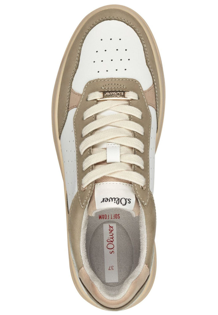 s.Oliver Sneaker Leder/Synthetik Grün/Beige