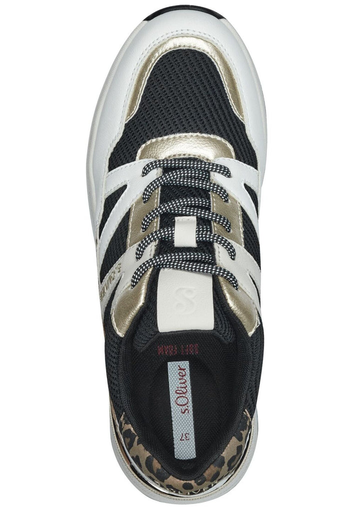 s.Oliver Sneaker Leder/Textil Weiß/Schwarz