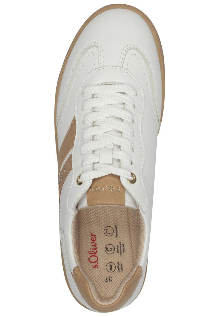 s.Oliver Sneaker Leder Weiß/Beige