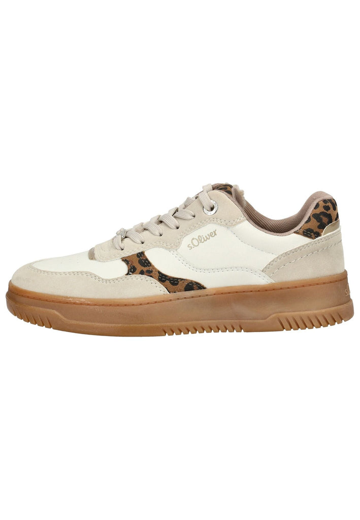 s.Oliver Sneaker Lederimitat/Textil Beige/Braun