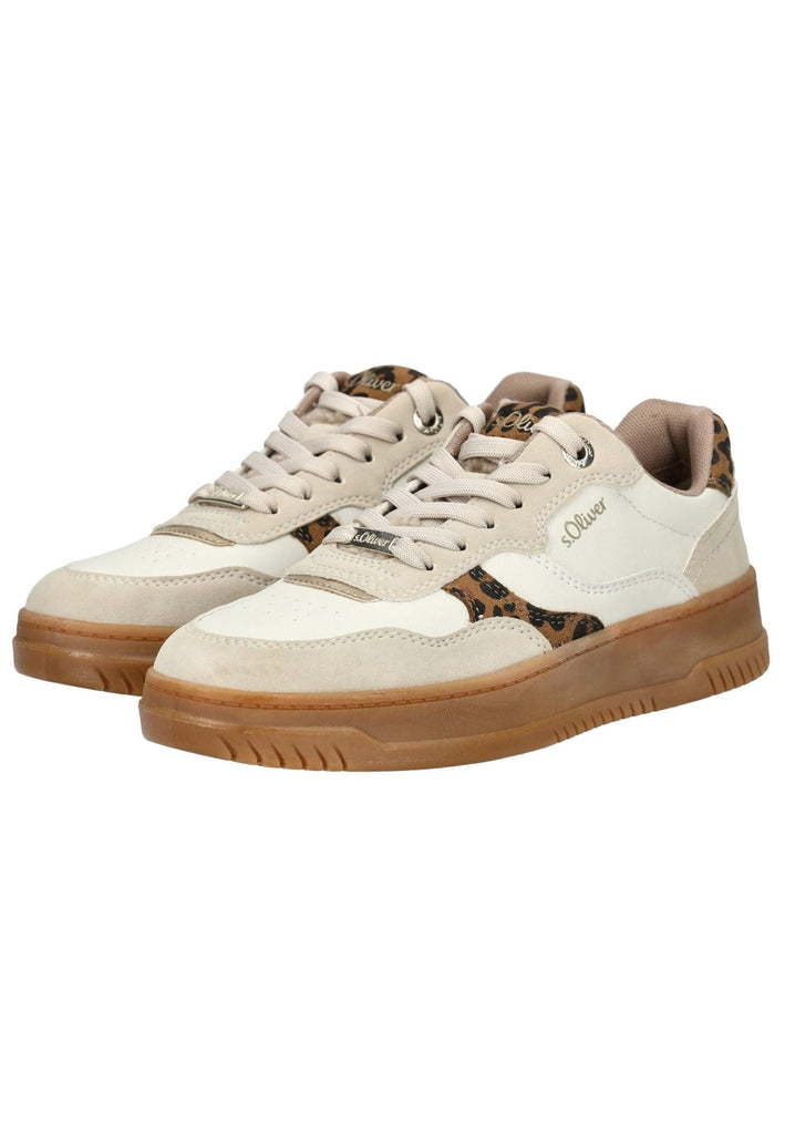 s.Oliver Sneaker Lederimitat/Textil Beige/Braun