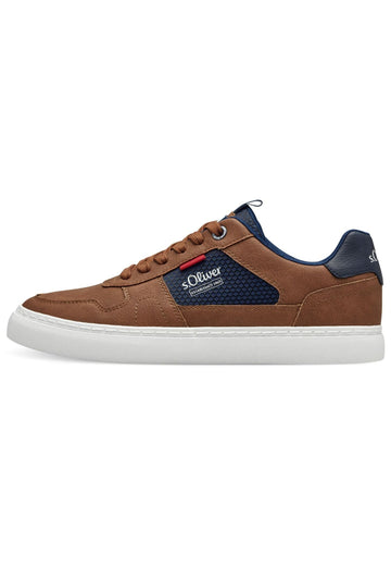 s.Oliver Sneaker Lederimitat/Textil Cognac