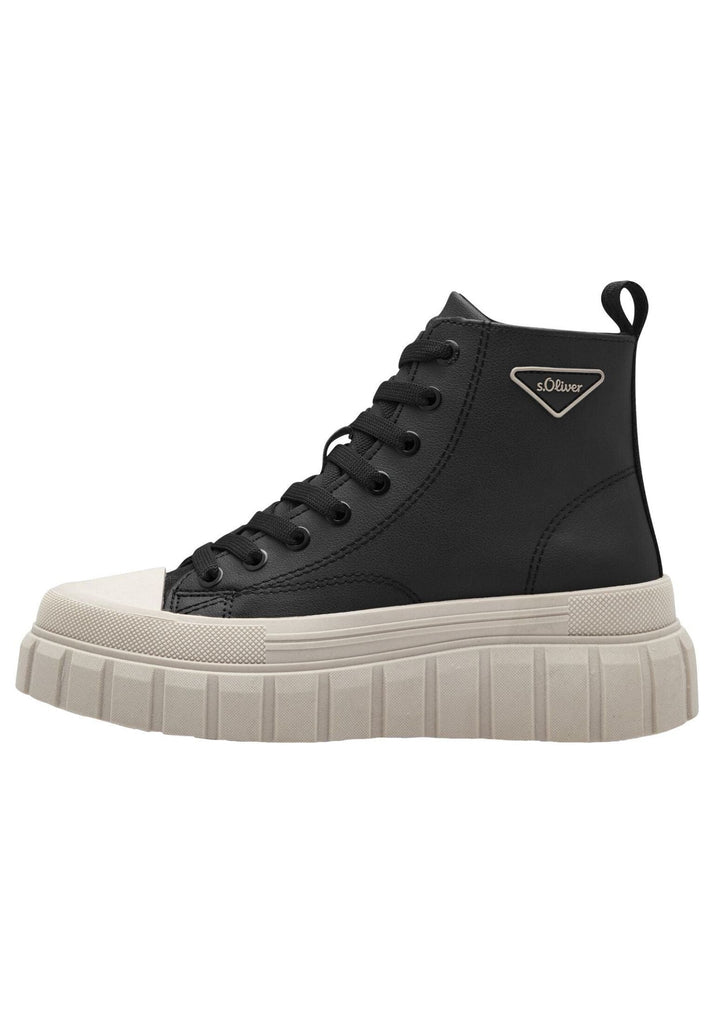 s.Oliver Sneaker Lederimitat/Textil Schwarz Warmfutter