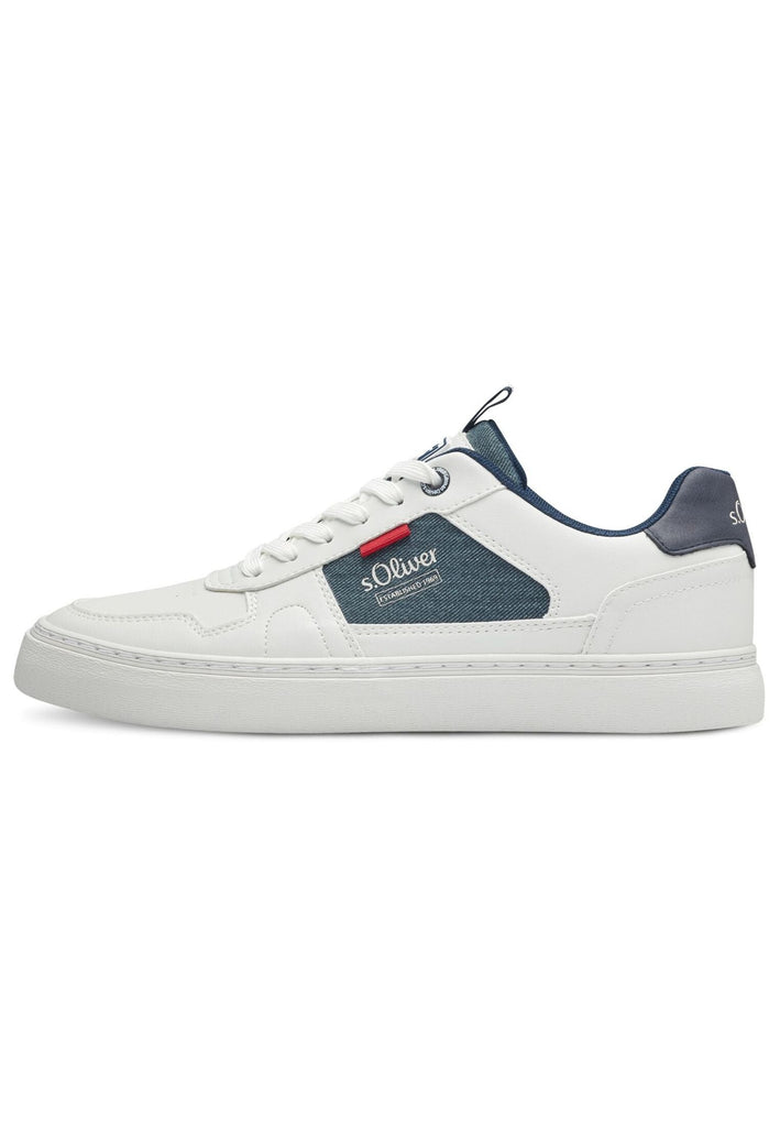 s.Oliver Sneaker Lederimitat/Textil Weiß/Blau