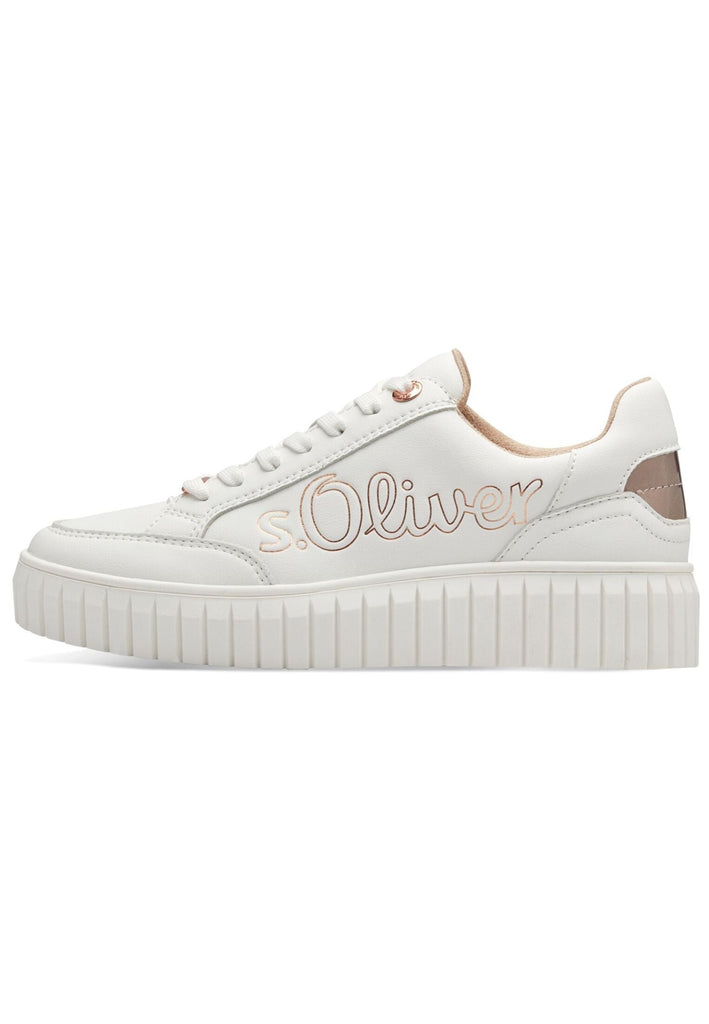 s.Oliver Sneaker Lederimitat Weiß/Rosa