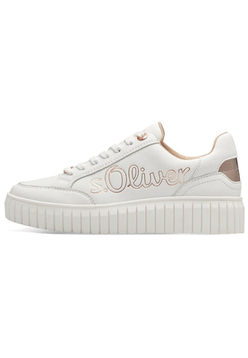 s.Oliver Sneaker Lederimitat Weiß/Rosa