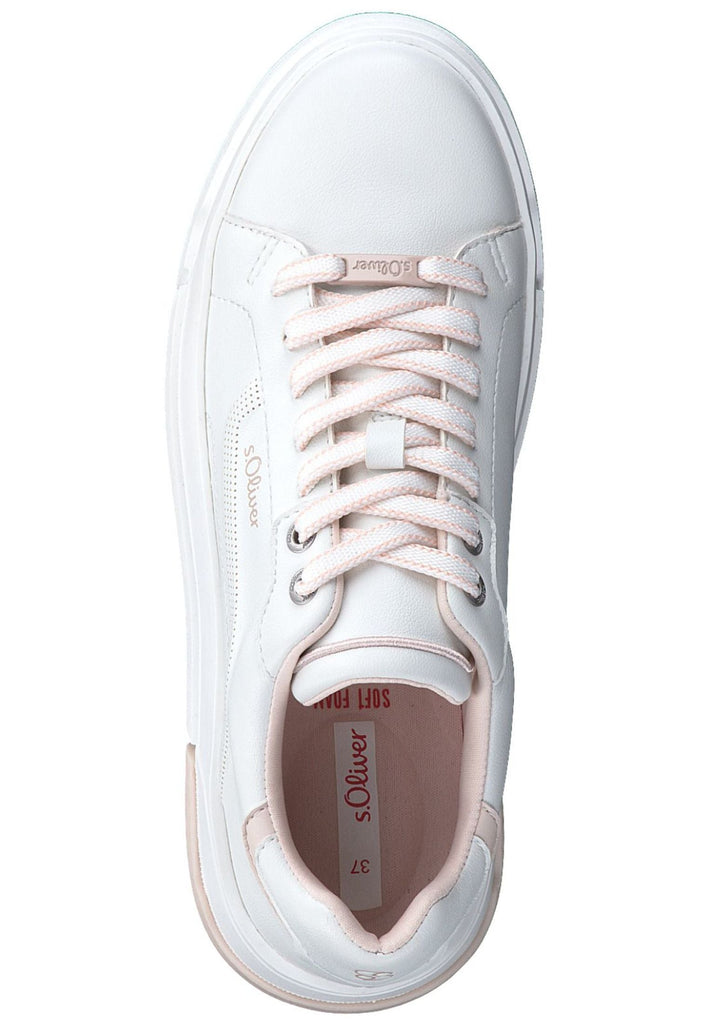 s.Oliver Sneaker Lederimitat Weiß/Rosa